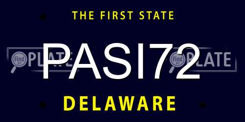 PASI72 Delaware License Plate