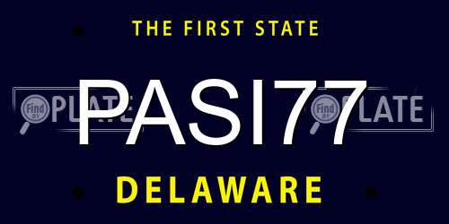 PASI77 Delaware License Plate