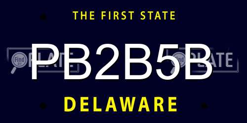 PB2B5B Delaware License Plate
