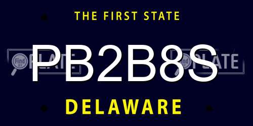 PB2B8S Delaware License Plate