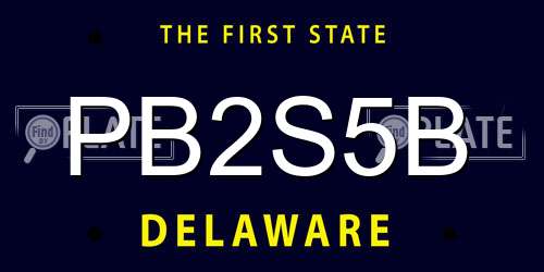 PB2S5B Delaware License Plate