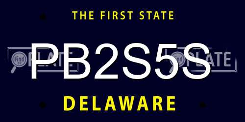 PB2S5S Delaware License Plate