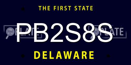PB2S8S Delaware License Plate