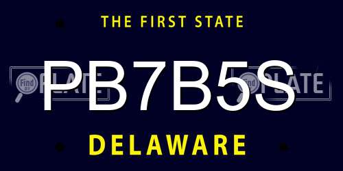 PB7B5S Delaware License Plate