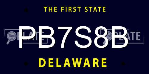 PB7S8B Delaware License Plate