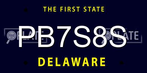 PB7S8S Delaware License Plate