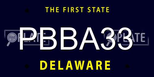 PBBA33 Delaware License Plate
