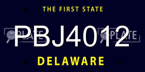 PBJ4012 Delaware License Plate