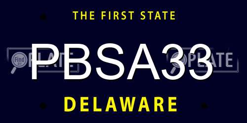 PBSA33 Delaware License Plate
