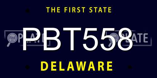 PBT558 Delaware License Plate