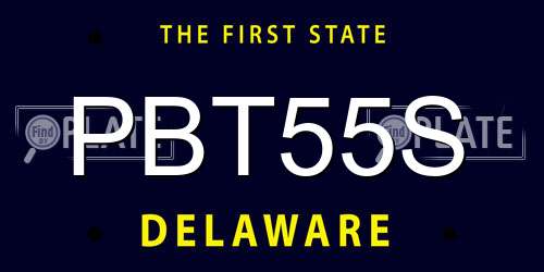 PBT55S Delaware License Plate