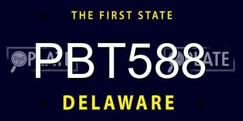 PBT588 Delaware License Plate