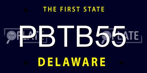 PBTB55 Delaware License Plate