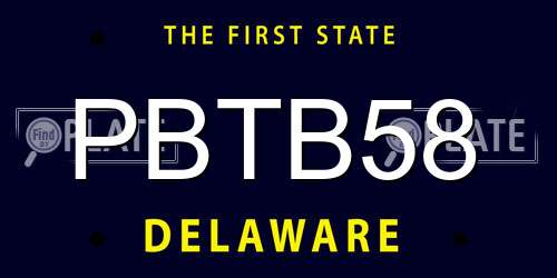 PBTB58 Delaware License Plate