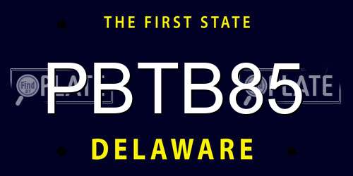 PBTB85 Delaware License Plate