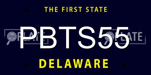 PBTS55 Delaware License Plate