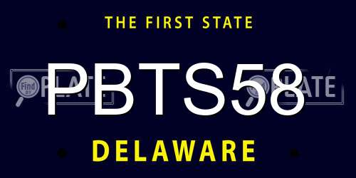 PBTS58 Delaware License Plate