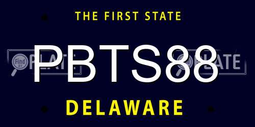 PBTS88 Delaware License Plate