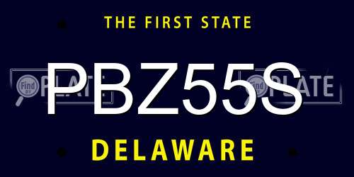 PBZ55S Delaware License Plate