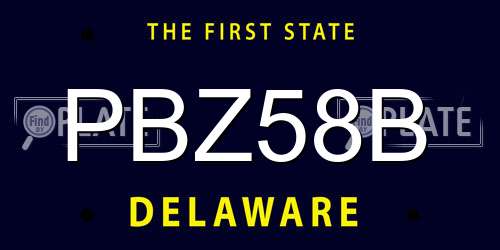 PBZ58B Delaware License Plate