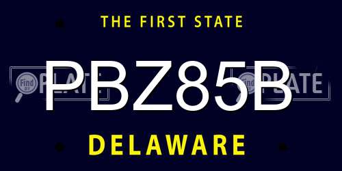 PBZ85B Delaware License Plate