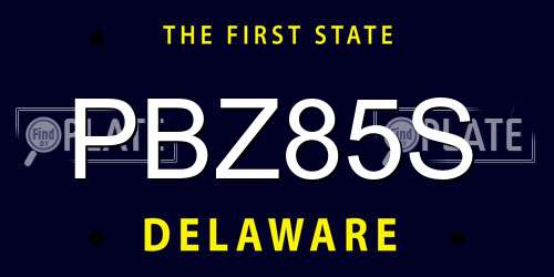 PBZ85S Delaware License Plate
