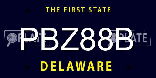PBZ88B Delaware License Plate