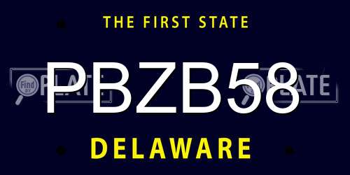 PBZB58 Delaware License Plate
