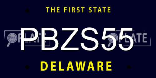 PBZS55 Delaware License Plate