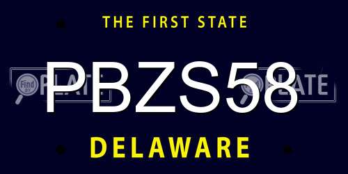 PBZS58 Delaware License Plate