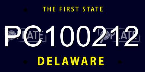 PC100212 Delaware License Plate