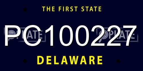 PC100227 Delaware License Plate