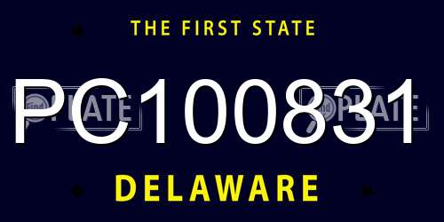 PC100831 Delaware License Plate