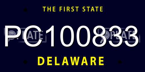 PC100833 Delaware License Plate