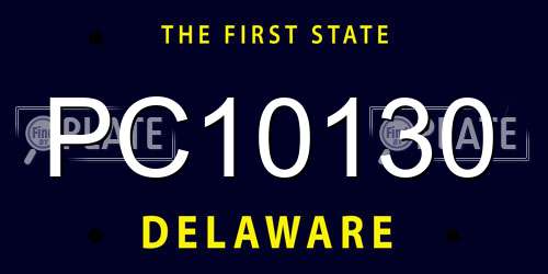PC10130 Delaware License Plate