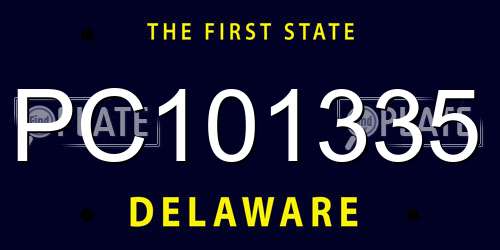 PC101335 Delaware License Plate