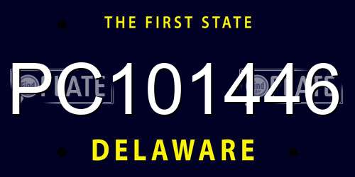PC101446 Delaware License Plate