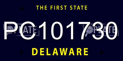 PC101730 Delaware License Plate