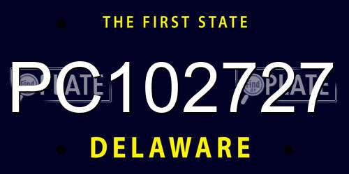 PC102727 Delaware License Plate