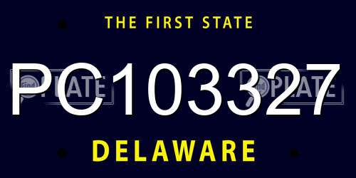 PC103327 Delaware License Plate