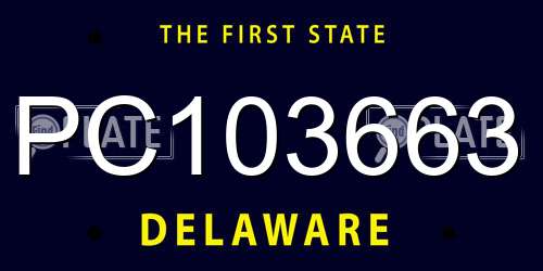 PC103663 Delaware License Plate