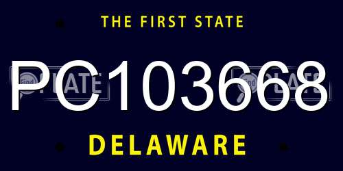 PC103668 Delaware License Plate