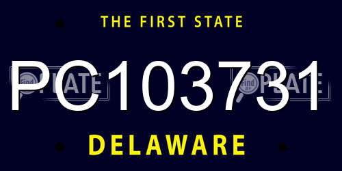 PC103731 Delaware License Plate