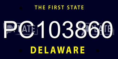 PC103860 Delaware License Plate