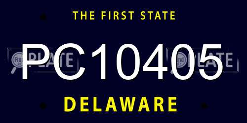 PC10405 Delaware License Plate