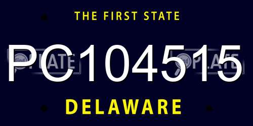 PC104515 Delaware License Plate
