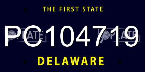 PC104719 Delaware License Plate