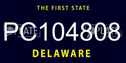 PC104808 Delaware License Plate