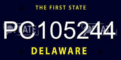 PC105244 Delaware License Plate