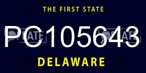 PC105643 Delaware License Plate